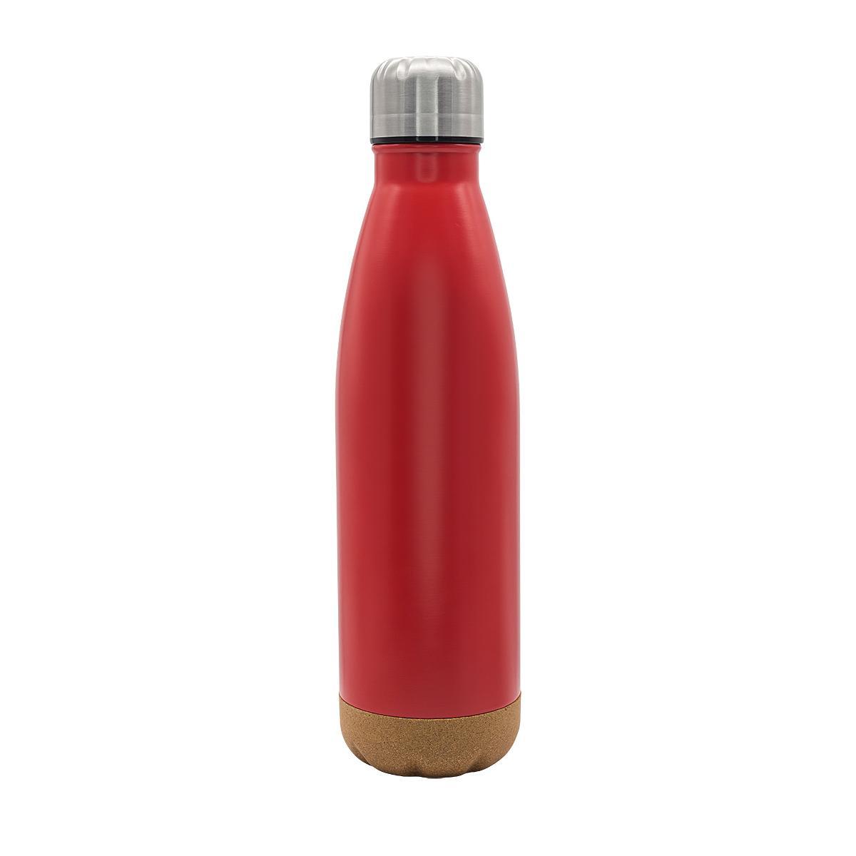 R08445.08 - Butelka termiczna z korkowym spodem Jowi 500 ml, czerwony