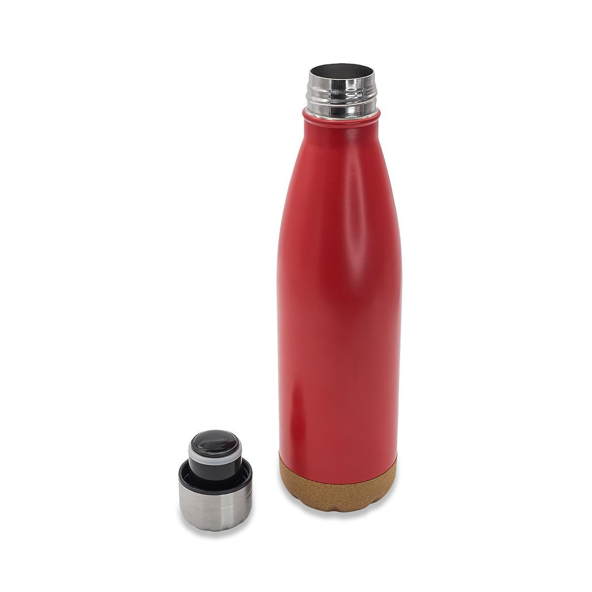 R08445.08 - Butelka termiczna z korkowym spodem Jowi 500 ml, czerwony